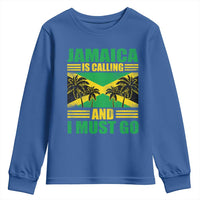 Funny Jamaica Is Calling And I Must Go Youth Sweatshirt Jamaican Flag Travel - Wonder Print Shop