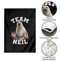 Team Neil The Seal Garden Flag Funny Tasmania Elephant Seal with Traffic Cone