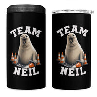 Team Neil The Seal 4 in 1 Can Cooler Tumbler Funny Tasmania Elephant Seal with Traffic Cone