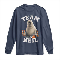 Team Neil The Seal Long Sleeve Shirt Funny Tasmania Elephant Seal with Traffic Cone