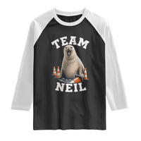 Team Neil The Seal Raglan Shirt Funny Tasmania Elephant Seal with Traffic Cone