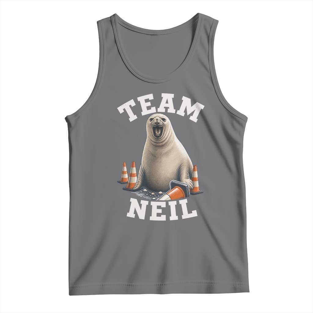 Team Neil The Seal Tank Top Funny Tasmania Elephant Seal with Traffic Cone
