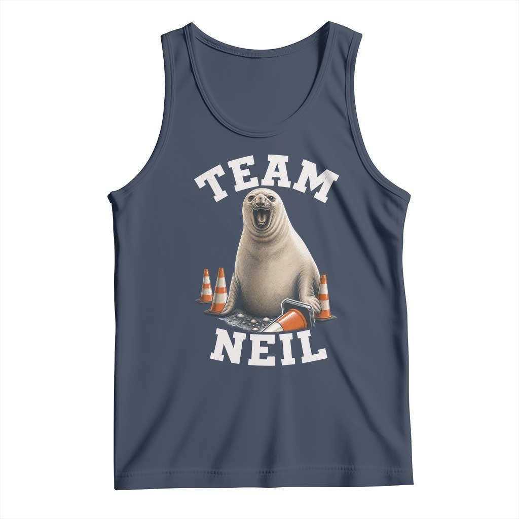 Team Neil The Seal Tank Top Funny Tasmania Elephant Seal with Traffic Cone