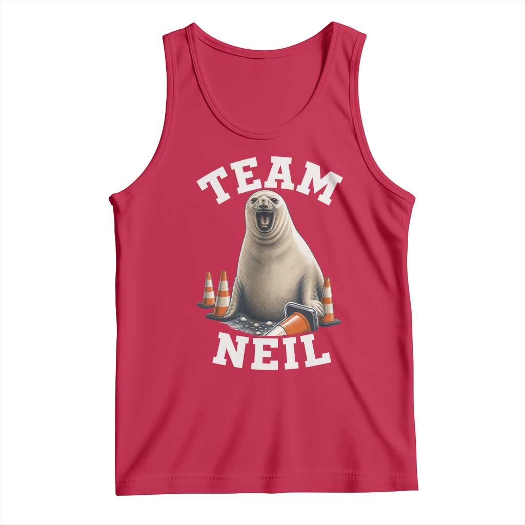 Team Neil The Seal Tank Top Funny Tasmania Elephant Seal with Traffic Cone