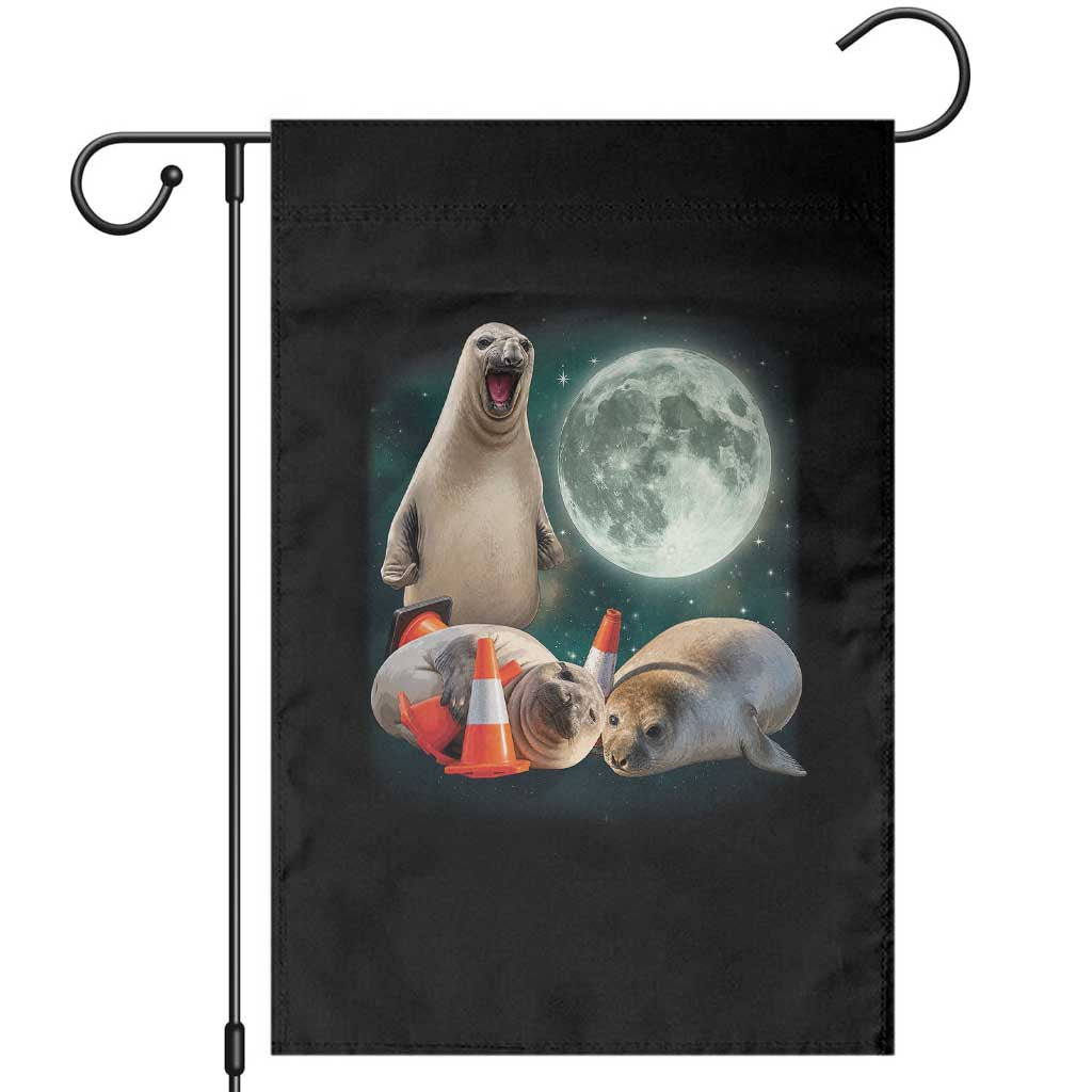 Funny Neil The Seal Howling at Moon 90s Retro Garden Flag