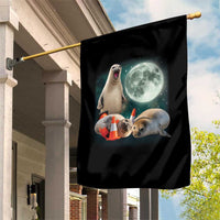 Funny Neil The Seal Howling at Moon 90s Retro Garden Flag
