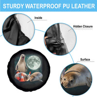 Funny Neil The Seal Howling at Moon 90s Retro Spare Tire Cover