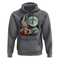 Funny Neil The Seal Howling at Moon 90s Retro Hoodie