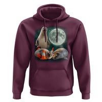 Funny Neil The Seal Howling at Moon 90s Retro Hoodie