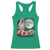 Funny Neil The Seal Howling at Moon 90s Retro Racerback Tank Top