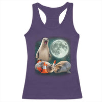 Funny Neil The Seal Howling at Moon 90s Retro Racerback Tank Top