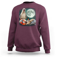 Funny Neil The Seal Howling at Moon 90s Retro Sweatshirt