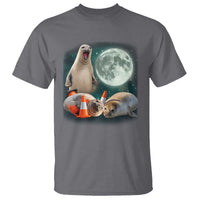 Funny Neil The Seal Howling at Moon 90s Retro T Shirt
