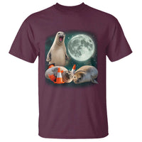 Funny Neil The Seal Howling at Moon 90s Retro T Shirt
