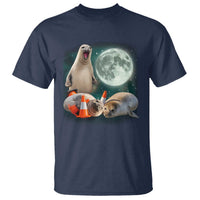 Funny Neil The Seal Howling at Moon 90s Retro T Shirt