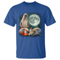 Funny Neil The Seal Howling at Moon 90s Retro T Shirt