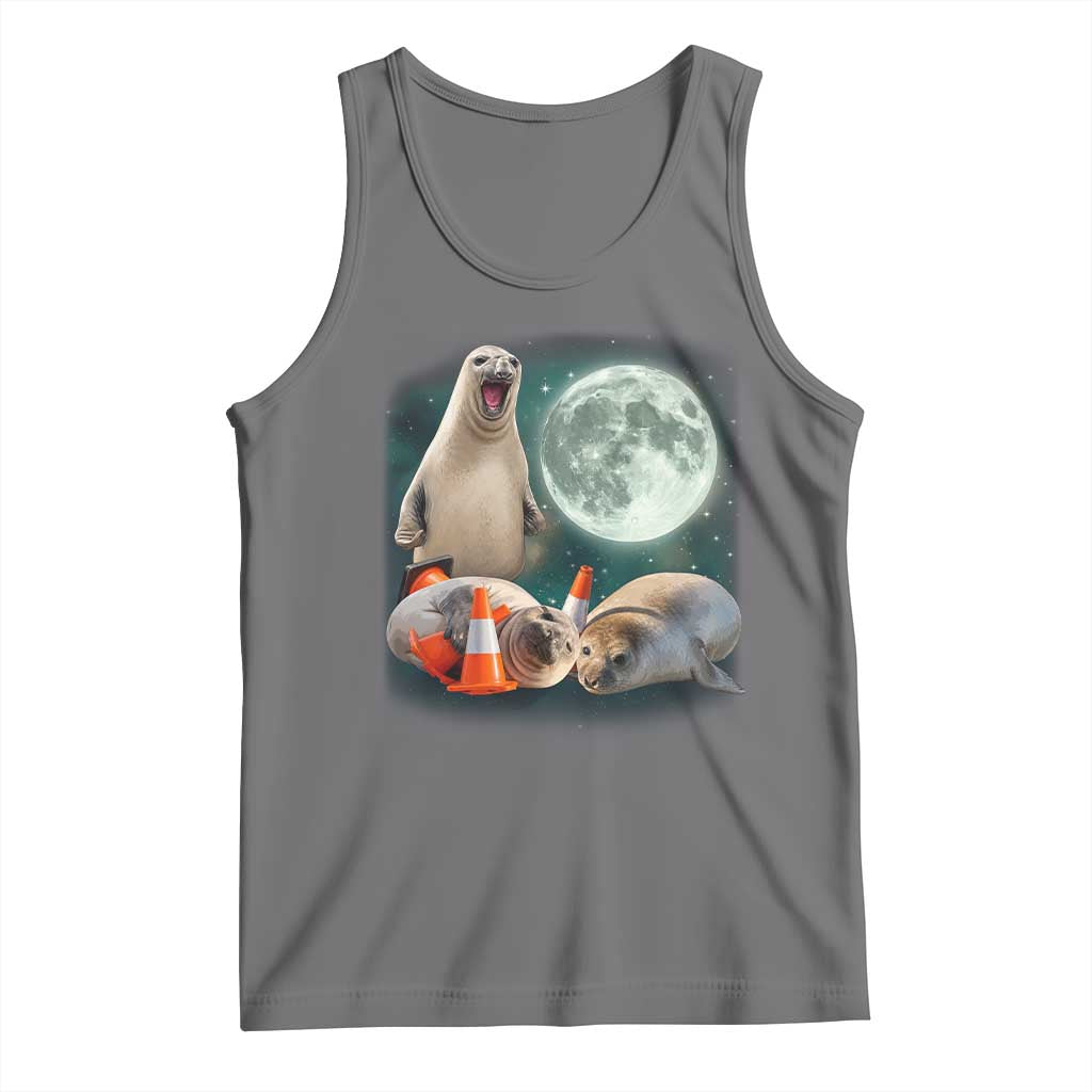 Funny Neil The Seal Howling at Moon 90s Retro Tank Top