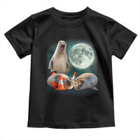 Funny Neil The Seal Howling at Moon 90s Retro Toddler T Shirt
