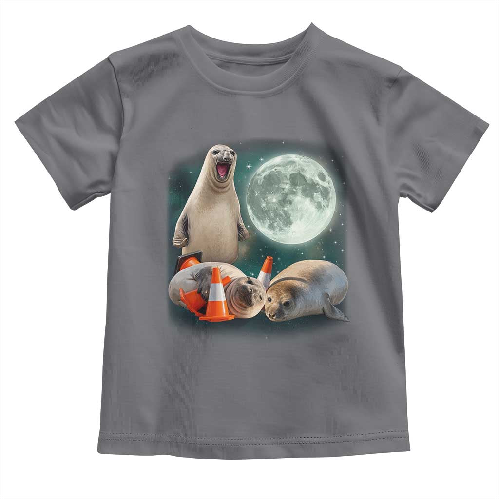 Funny Neil The Seal Howling at Moon 90s Retro Toddler T Shirt