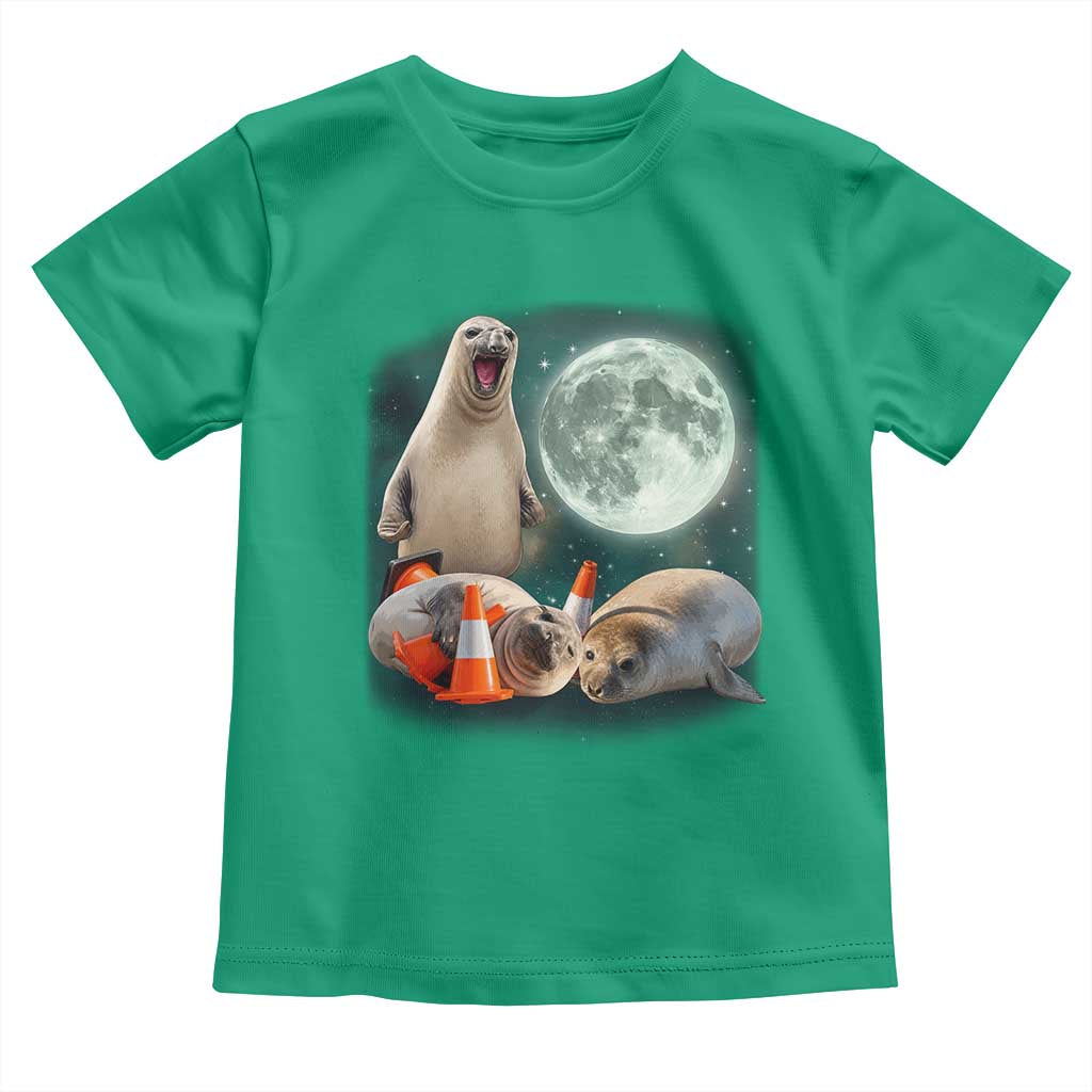 Funny Neil The Seal Howling at Moon 90s Retro Toddler T Shirt