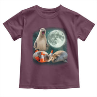 Funny Neil The Seal Howling at Moon 90s Retro Toddler T Shirt