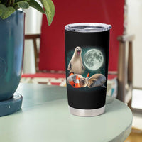 Funny Neil The Seal Howling at Moon 90s Retro Tumbler Cup