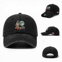 Funny Neil The Seal Howling at Moon 90s Retro Washed Cotton Baseball Cap