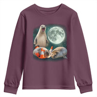 Funny Neil The Seal Howling at Moon 90s Retro Youth Sweatshirt