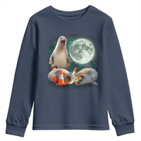 Funny Neil The Seal Howling at Moon 90s Retro Youth Sweatshirt