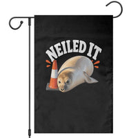 Neil The Seal Nailed It Garden Flag Funny Tasmania Elephant Seal Traffic Cone Meme Art