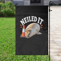 Neil The Seal Nailed It Garden Flag Funny Tasmania Elephant Seal Traffic Cone Meme Art