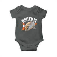 Neil The Seal Nailed It Baby Onesie Funny Tasmania Elephant Seal Traffic Cone Meme Art
