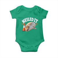 Neil The Seal Nailed It Baby Onesie Funny Tasmania Elephant Seal Traffic Cone Meme Art