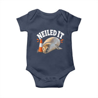 Neil The Seal Nailed It Baby Onesie Funny Tasmania Elephant Seal Traffic Cone Meme Art