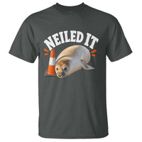 Neil The Seal Nailed It T Shirt Funny Tasmania Elephant Seal Traffic Cone Meme Art