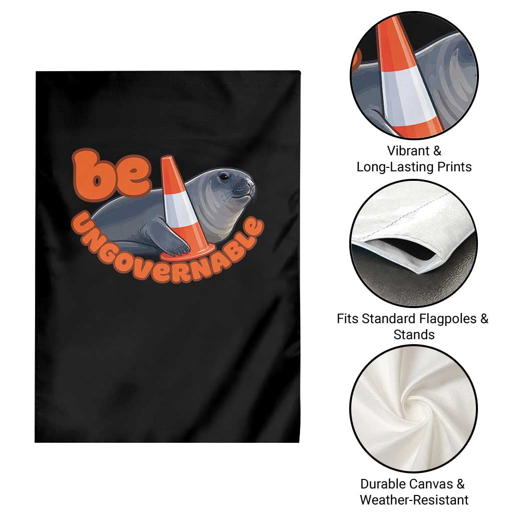 Neil The Seal Be Ungovernable Garden Flag Funny Tasmania Elephant Seal Road