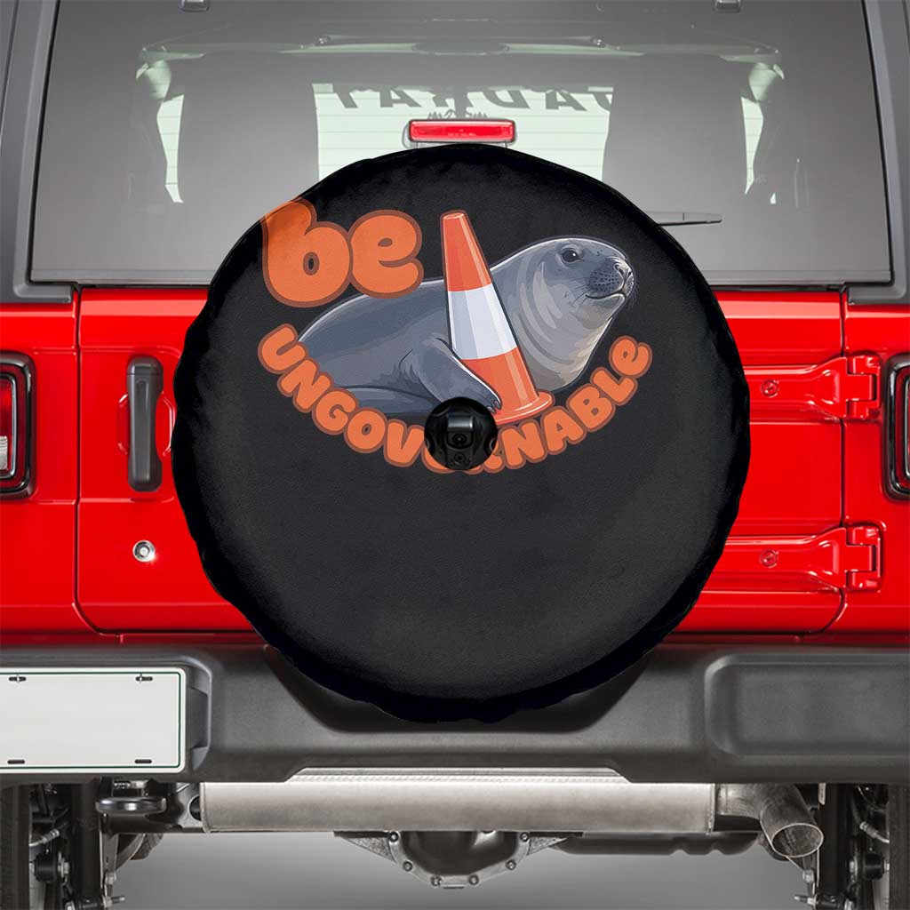 Neil The Seal Be Ungovernable Spare Tire Cover Funny Tasmania Elephant Seal Road