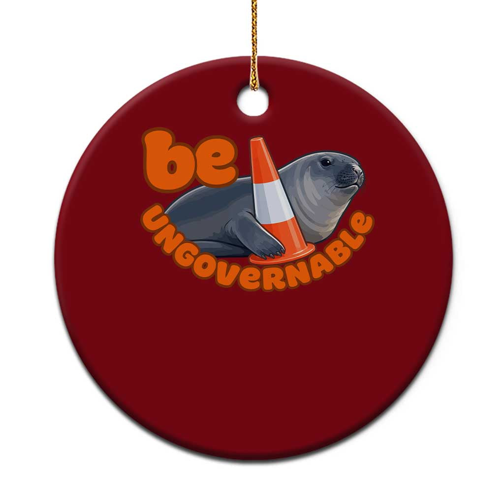Neil The Seal Be Ungovernable Ceramic Ornament Funny Tasmania Elephant Seal Road