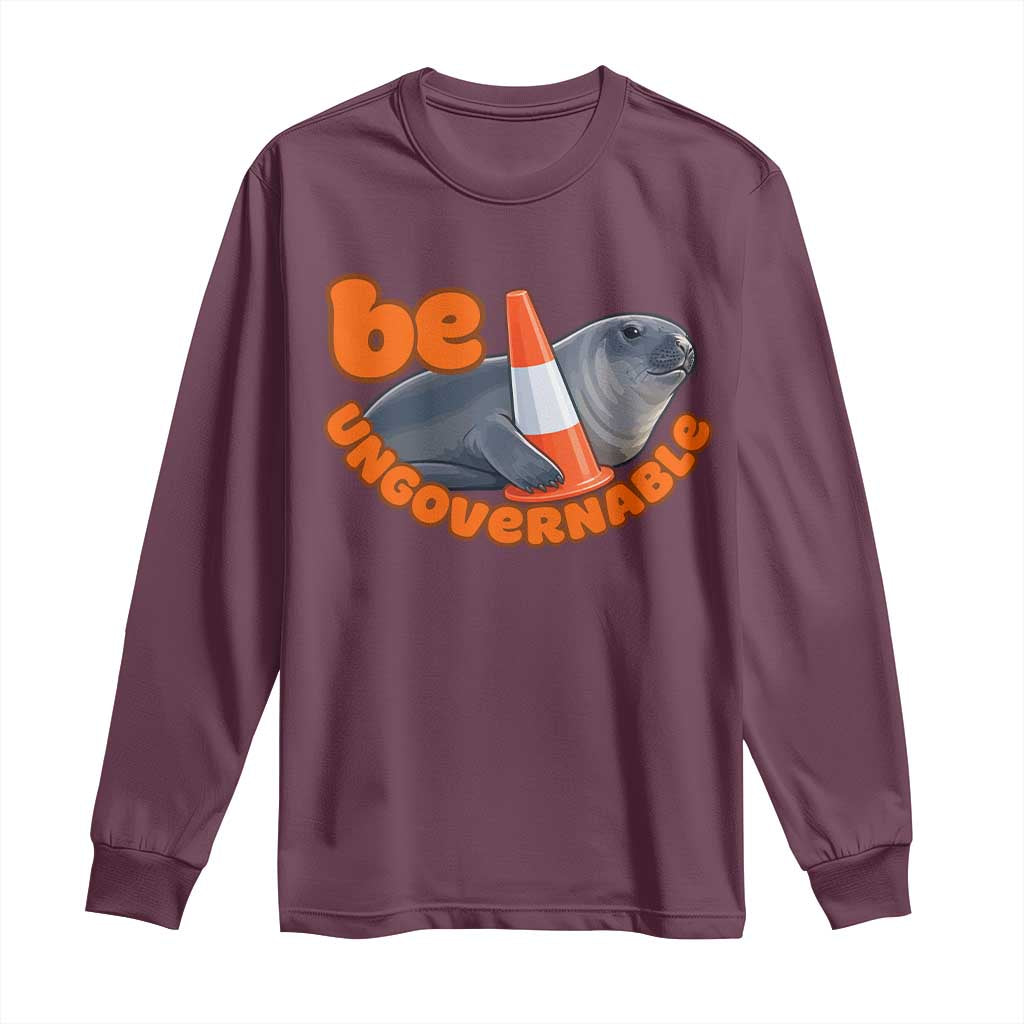 Neil The Seal Be Ungovernable Long Sleeve Shirt Funny Tasmania Elephant Seal Road