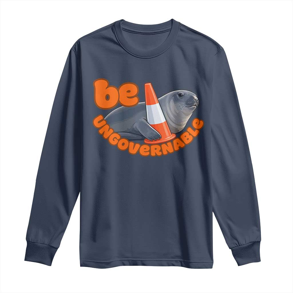 Neil The Seal Be Ungovernable Long Sleeve Shirt Funny Tasmania Elephant Seal Road