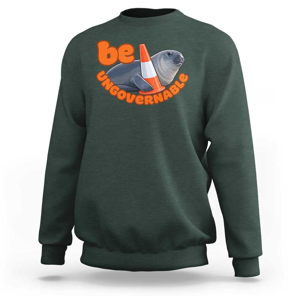 Neil The Seal Be Ungovernable Sweatshirt Funny Tasmania Elephant Seal Road