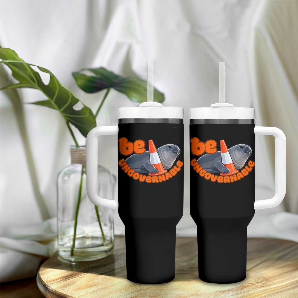 Neil The Seal Be Ungovernable Tumbler With Handle Funny Tasmania Elephant Seal Road
