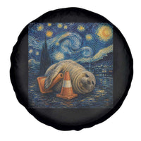 Funny Neil The Seal Starry Night Spare Tire Cover Van Gogh Art for Tasmania Seal Lovers
