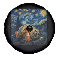 Funny Neil The Seal Starry Night Spare Tire Cover Van Gogh Art for Tasmania Seal Lovers