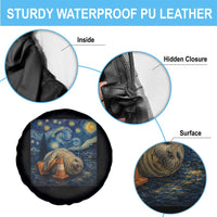 Funny Neil The Seal Starry Night Spare Tire Cover Van Gogh Art for Tasmania Seal Lovers