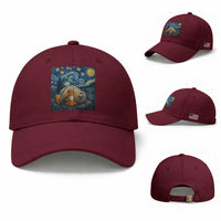 Funny Neil The Seal Starry Night Baseball Cap Van Gogh Art for Tasmania Seal Lovers