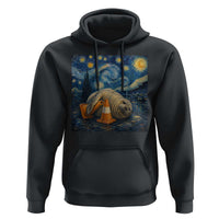 Funny Neil The Seal Starry Night Hoodie Van Gogh Art for Tasmania Seal Lovers