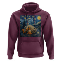Funny Neil The Seal Starry Night Hoodie Van Gogh Art for Tasmania Seal Lovers