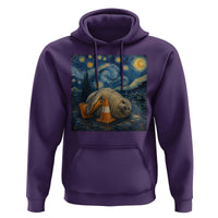 Funny Neil The Seal Starry Night Hoodie Van Gogh Art for Tasmania Seal Lovers