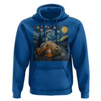 Funny Neil The Seal Starry Night Hoodie Van Gogh Art for Tasmania Seal Lovers